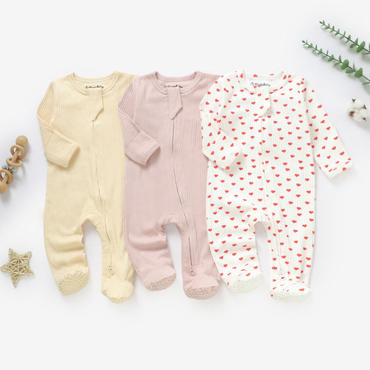 שלישיית אוברולים עם רוכסן דו כיווני מכותנה אורגנית Love