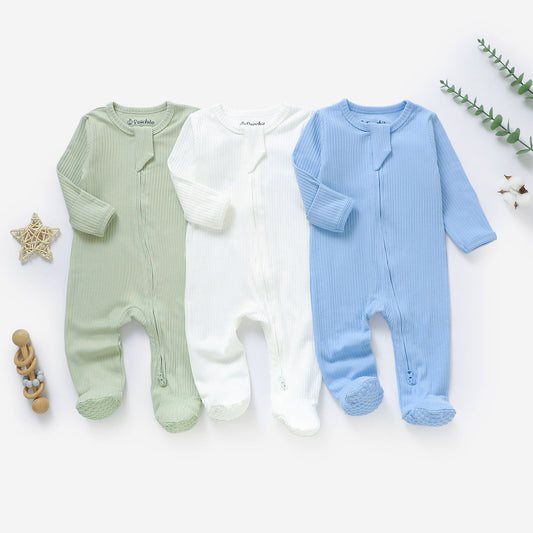 שלישיית אוברולים עם רוכסן דו כיווני מכותנה אורגנית Bubble