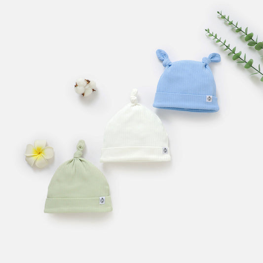 שלישיית כובעים מכותנה אורגנית Bubble