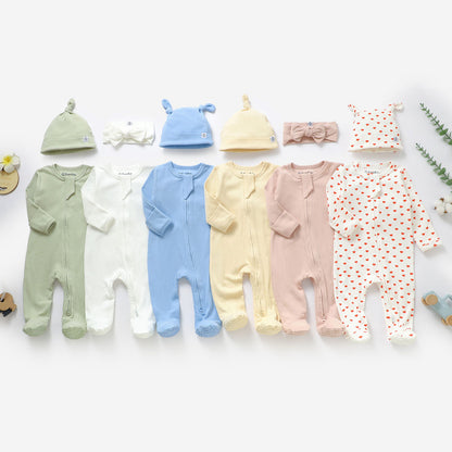 שלישיית אוברולים עם רוכסן דו כיווני מכותנה אורגנית Bubble