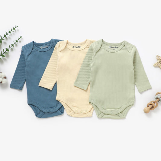 שלישיית בגדי גוף ארוכים מכותנה אורגנית Ocean