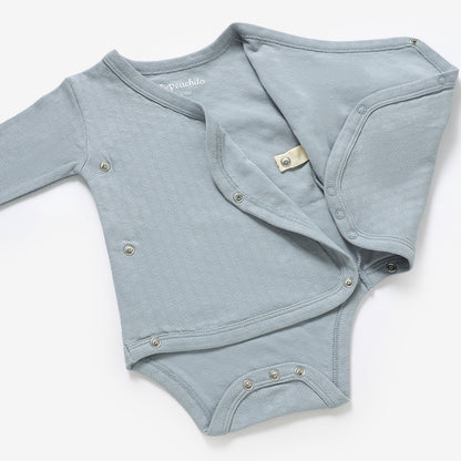 סט בגד גוף מעטפת ורגלית מכותנה אורגנית Sky