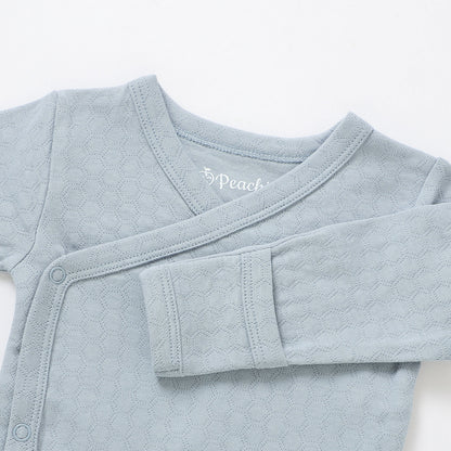 סט בגד גוף מעטפת ורגלית מכותנה אורגנית Sky