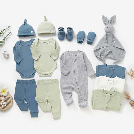 מארז לידה מכותנה אורגנית Boy