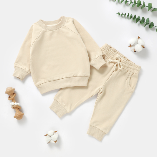 חליפת פוטר מכותנה אורגנית Cream