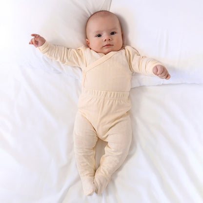 זוג בגדי גוף מעטפת ורגליות מכותנה אורגנית Sky