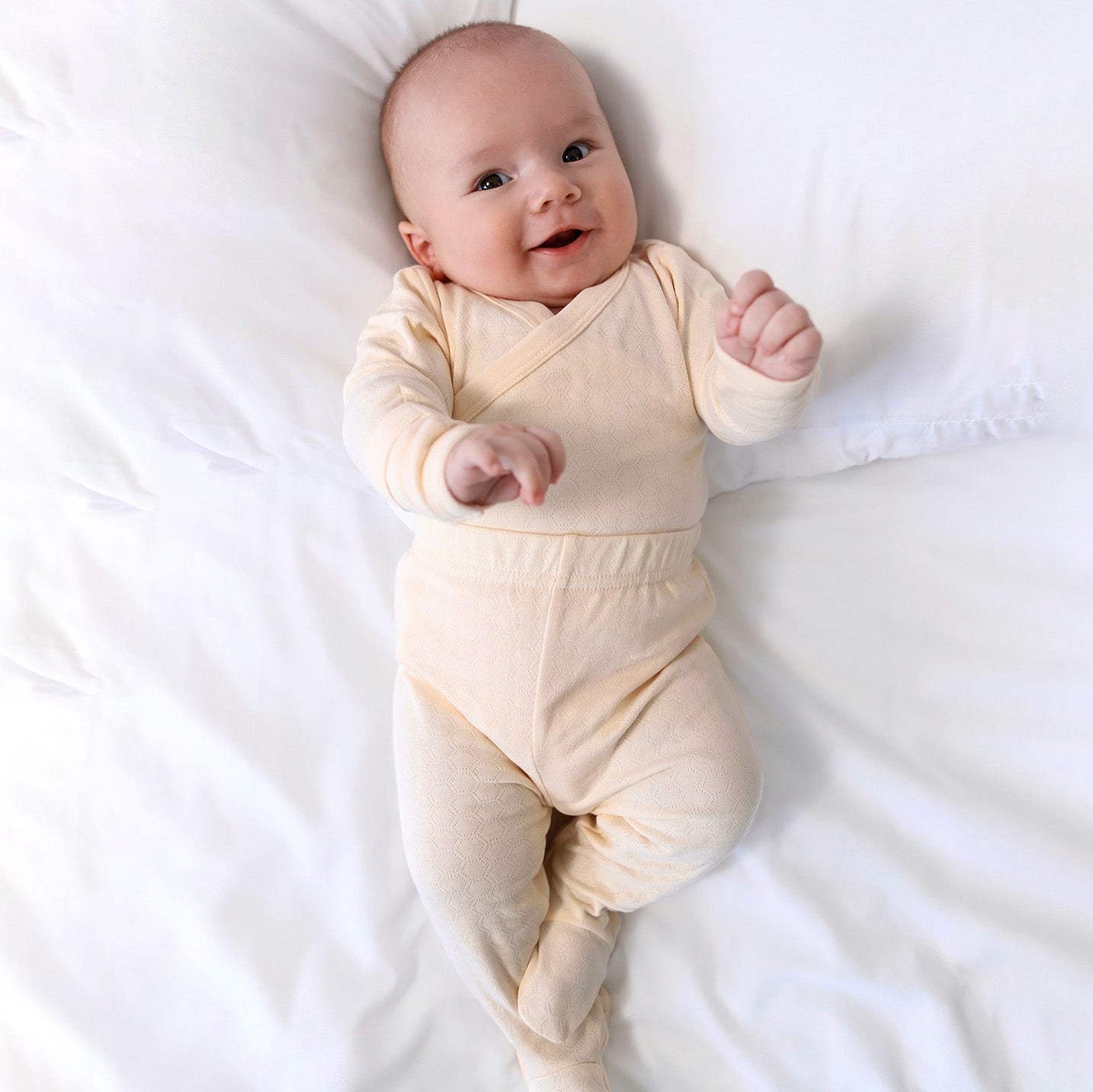 זוג בגדי גוף מעטפת ורגליות מכותנה אורגנית Sky