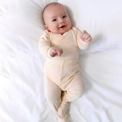 זוג בגדי גוף מעטפת ורגליות מכותנה אורגנית Sky