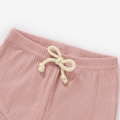 סט חולצה ומכנס קצר מכותנה אורגנית Blush