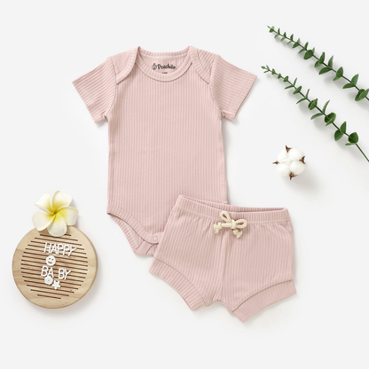 סט בגד גוף ומכנס קצר מכותנה אורגנית Candy