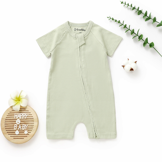 אוברול קצר עם רוכסן דו כיווני מכותנה אורגנית Mint