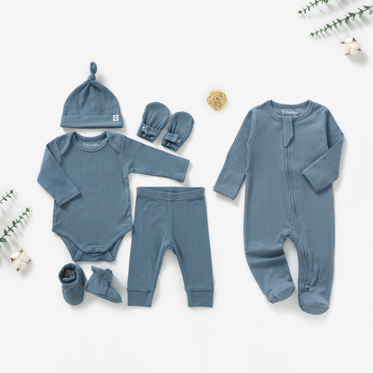 סט בייבי ואוברול מכותנה אורגנית Ocean