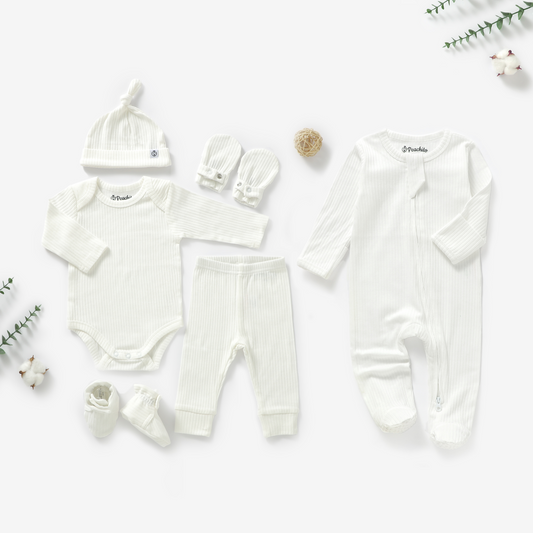 סט בייבי ואוברול מכותנה אורגנית Snow