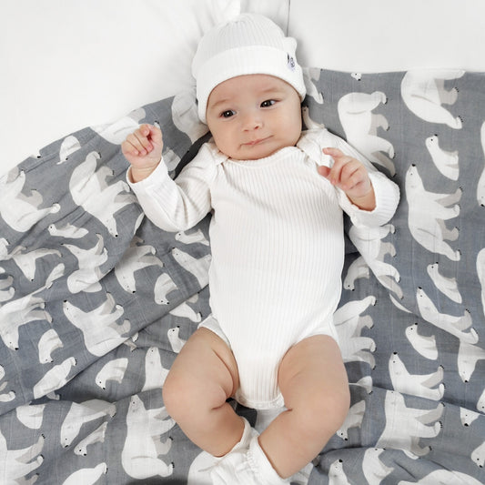 בגד גוף ארוך מכותנה אורגנית Snow