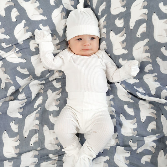סט בייבי מכותנה אורגנית Snow