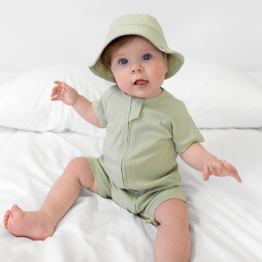 אוברול קצר עם רוכסן דו כיווני מכותנה אורגנית Mint