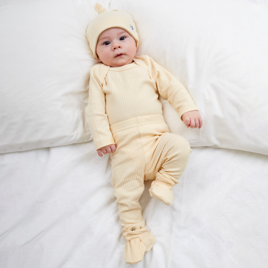 סט בייבי מכותנה אורגנית Cream