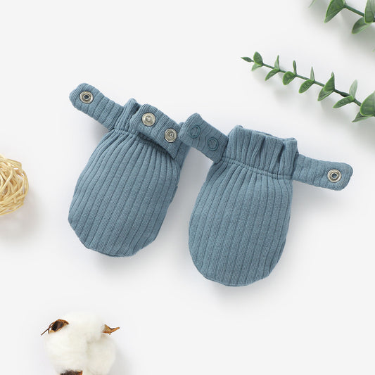 כפפות לתינוק מכותנה אורגנית כחול