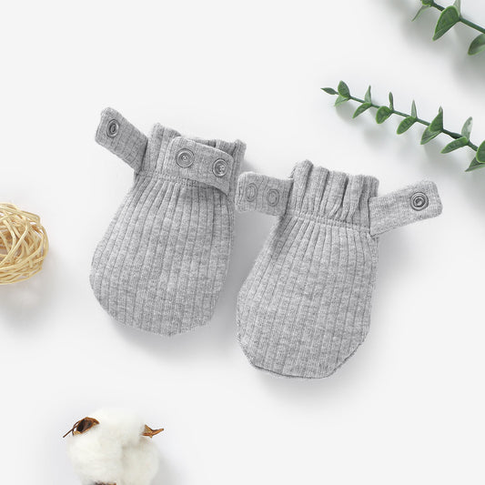 כפפות לתינוק מכותנה אורגנית אפור